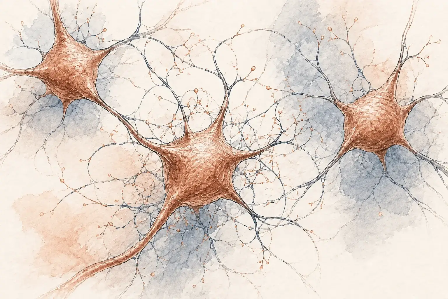 Fine branching neurons illustrating neurological research and clinical trial questions.